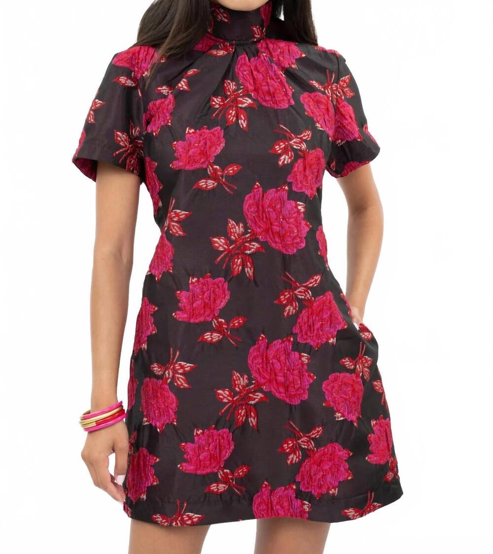 NEW UNCLE FRANK floral bow back dress in brown